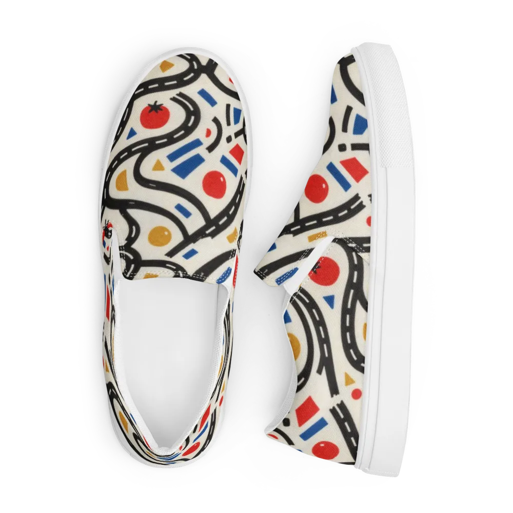 Traffic Jam on Men's Slip-On Canvas Shoes — Front
