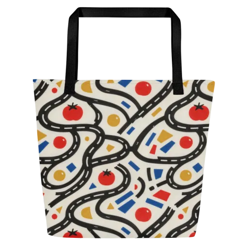 Traffic Jam on a Large Tote Bag W/ Pocket