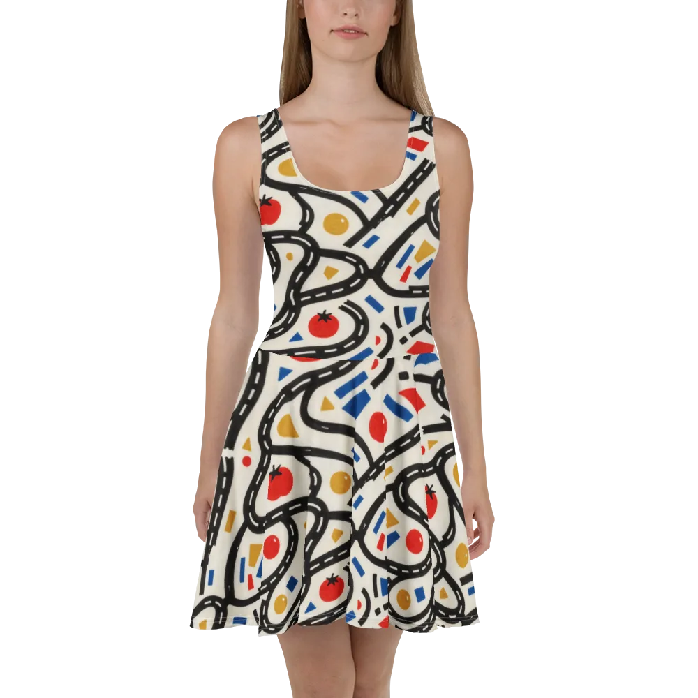 Traffic Jam on Skater Dress — Front