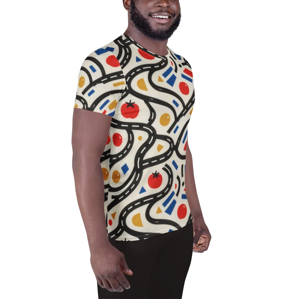 Traffic Jam on Men's Athletic T-Shirt — Right