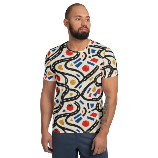 Traffic Jam on a Men's Athletic T-Shirt