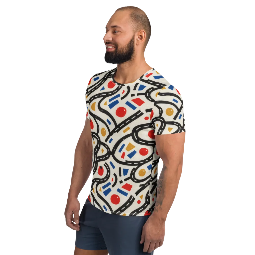 Traffic Jam on Men's Athletic T-Shirt — Left