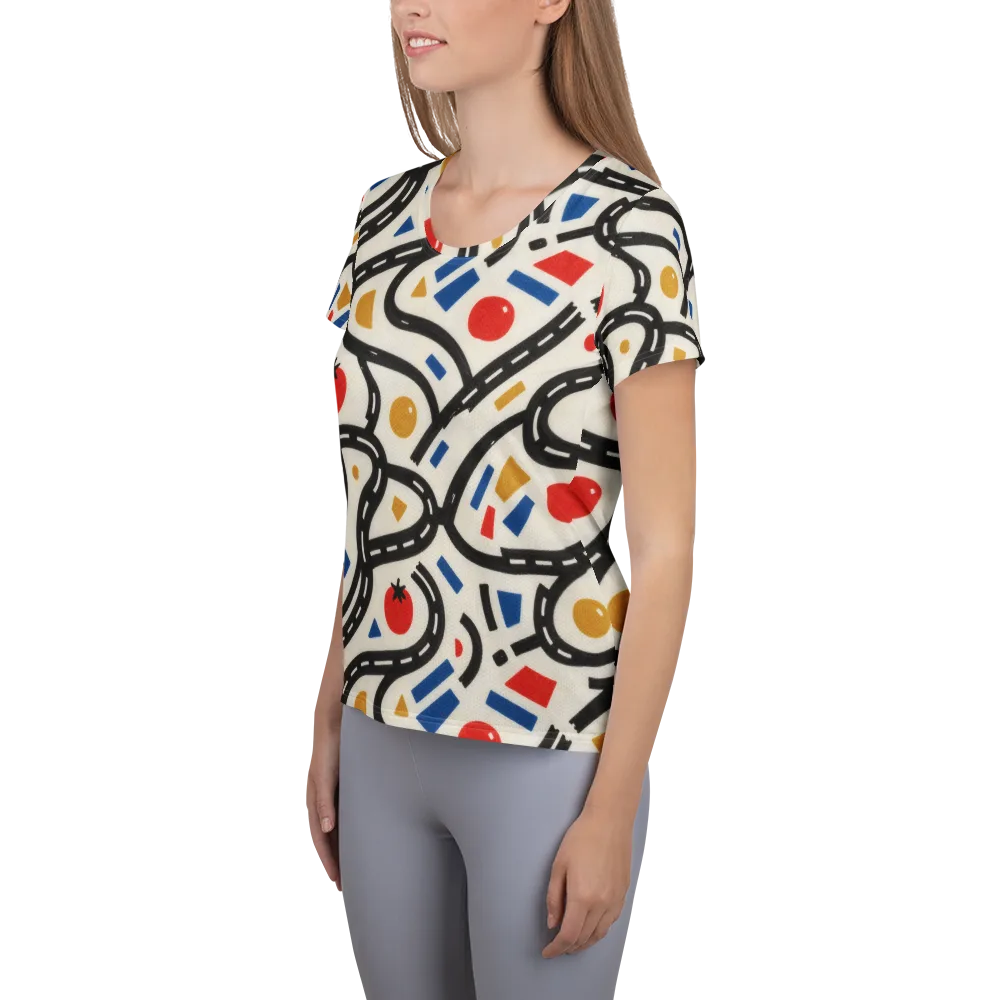 Traffic Jam on Women's Athletic T-Shirt — Left