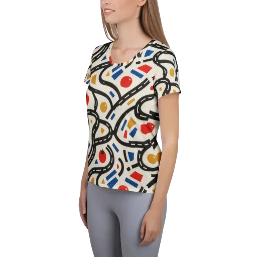 Traffic Jam on a Women's Athletic T-Shirt