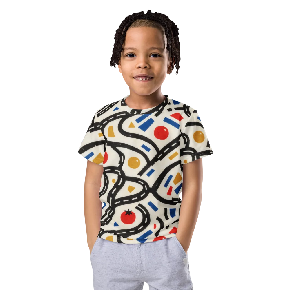 Traffic Jam on Kids Crew Neck T-Shirt — Front