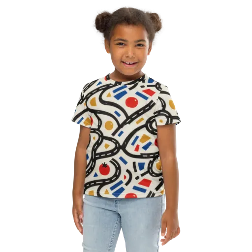 Traffic Jam on a Kids Crew Neck T-Shirt