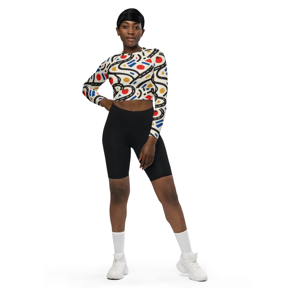 Traffic Jam on Long Sleeve Crop Top — Front