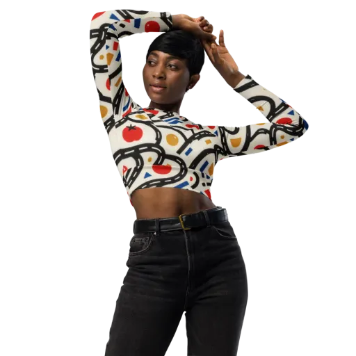 Traffic Jam on a Long Sleeve Crop Top