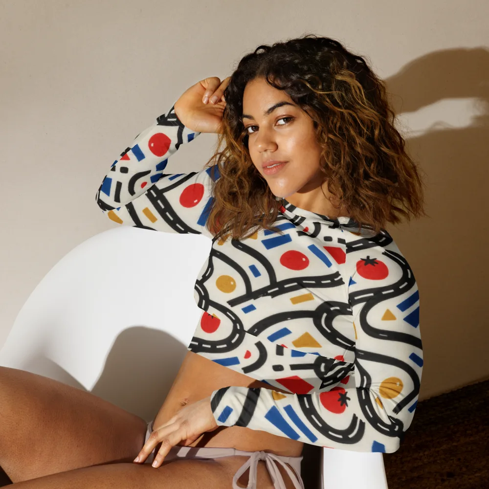 Traffic Jam on Long Sleeve Crop Top — Left Front