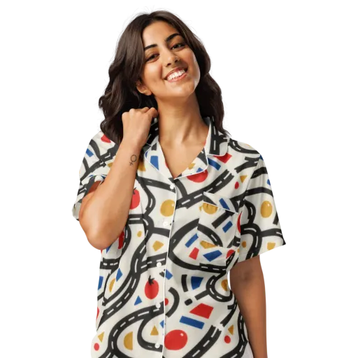 Traffic Jam on a Women's Short Sleeve Pajama Top