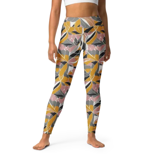 Ochre Petal Circuit on a Yoga Leggings