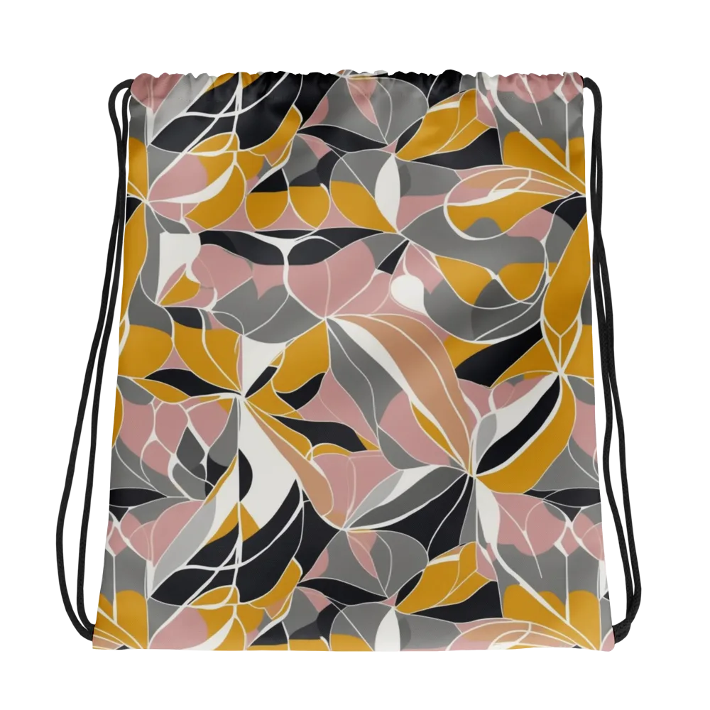 Ochre Petal Circuit on Drawstring Bag — Photo