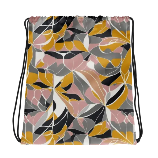 Ochre Petal Circuit on a Drawstring Bag