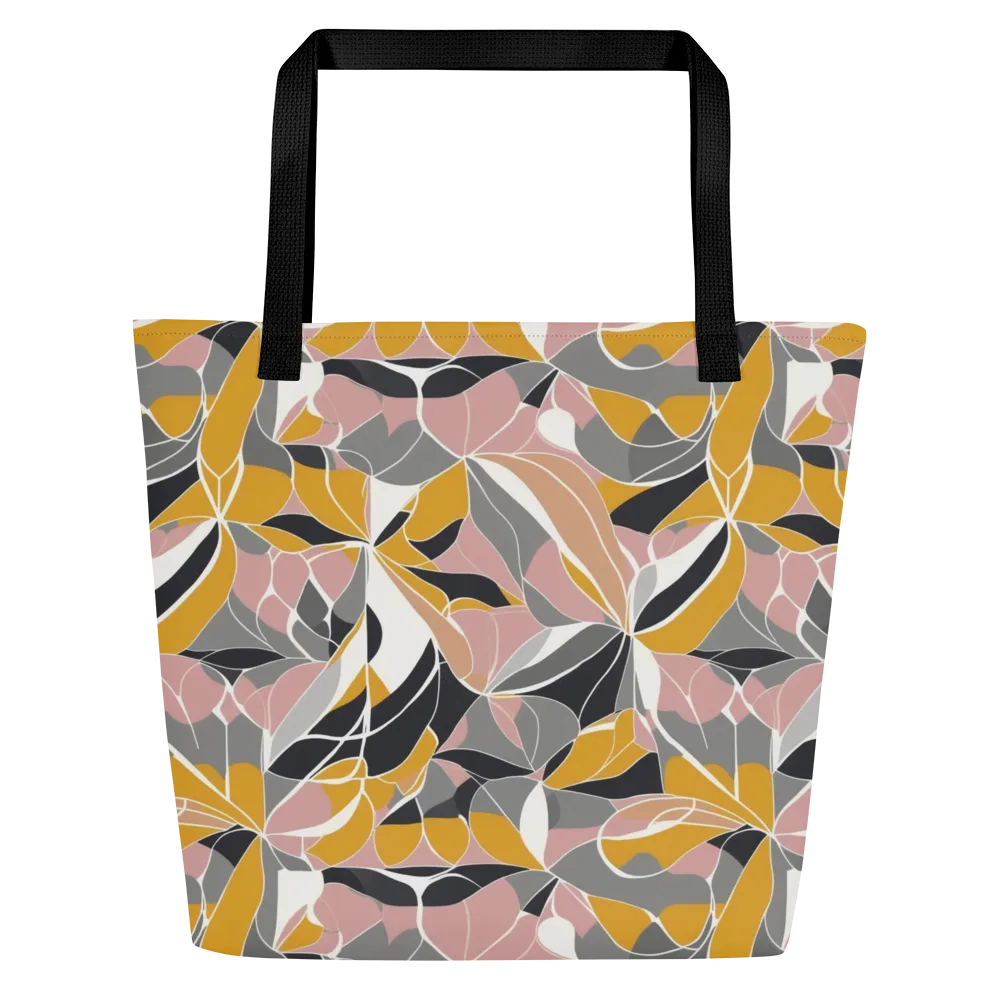 Ochre Petal Circuit on Large Tote Bag W/ Pocket — Front