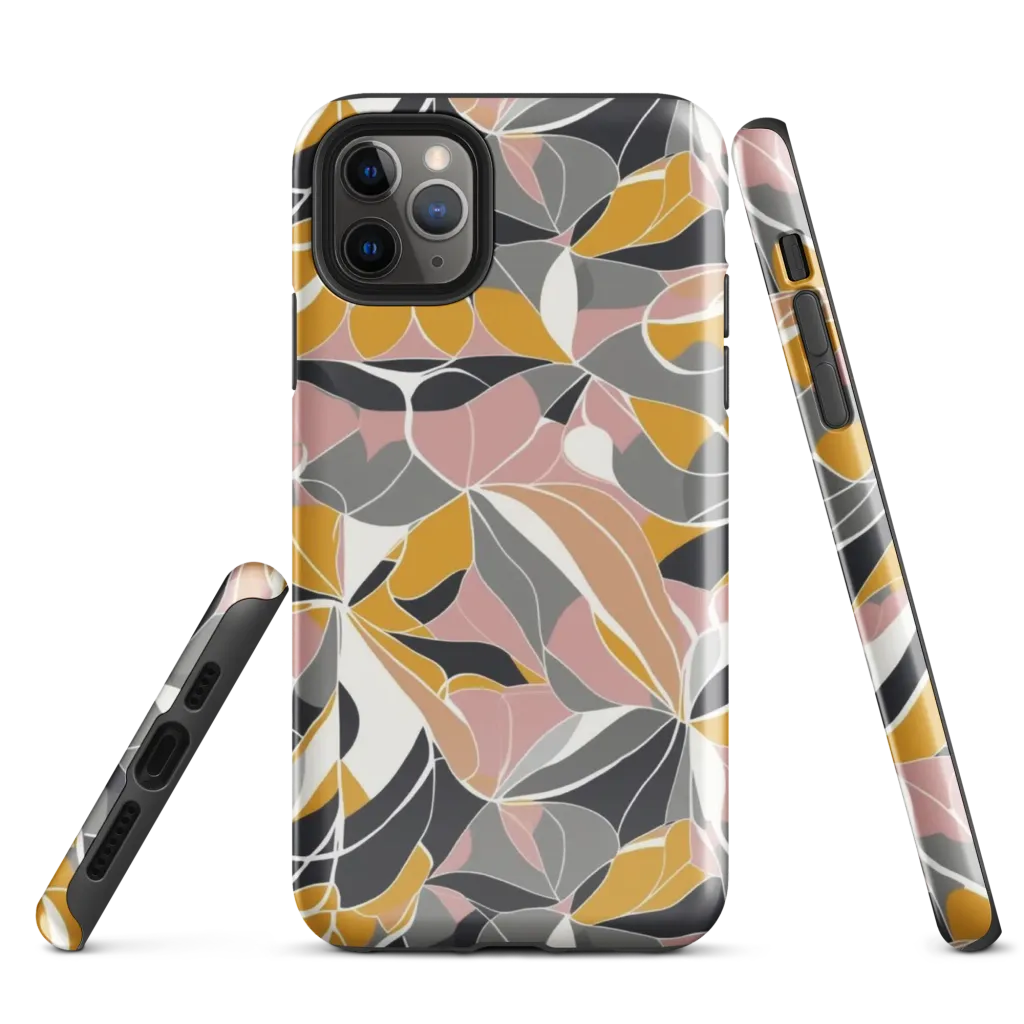 Ochre Petal Circuit on Tough Case for iPhone® — Front