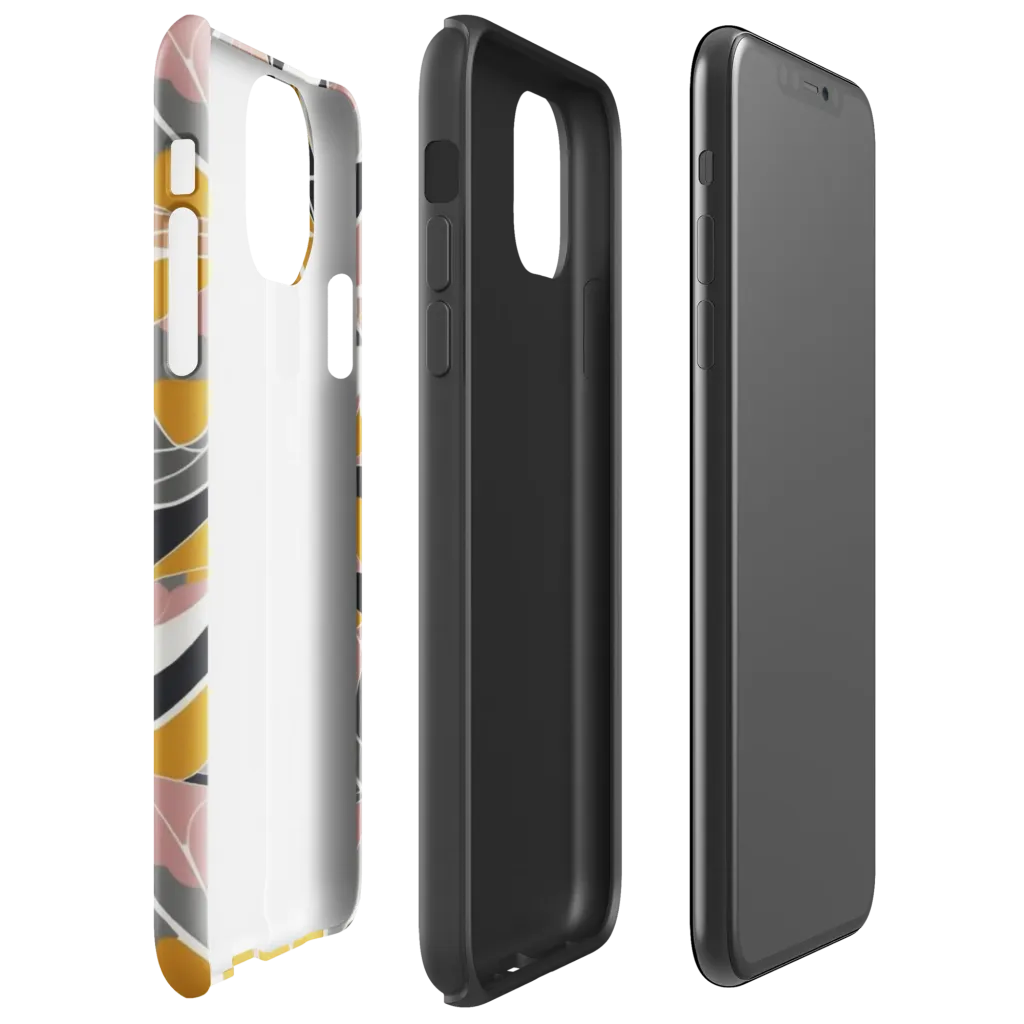Ochre Petal Circuit on Tough Case for iPhone® — Right