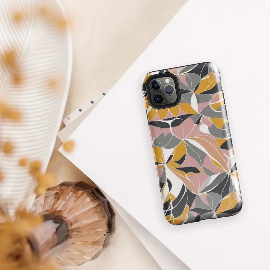 Ochre Petal Circuit on Tough Case for iPhone® — Front