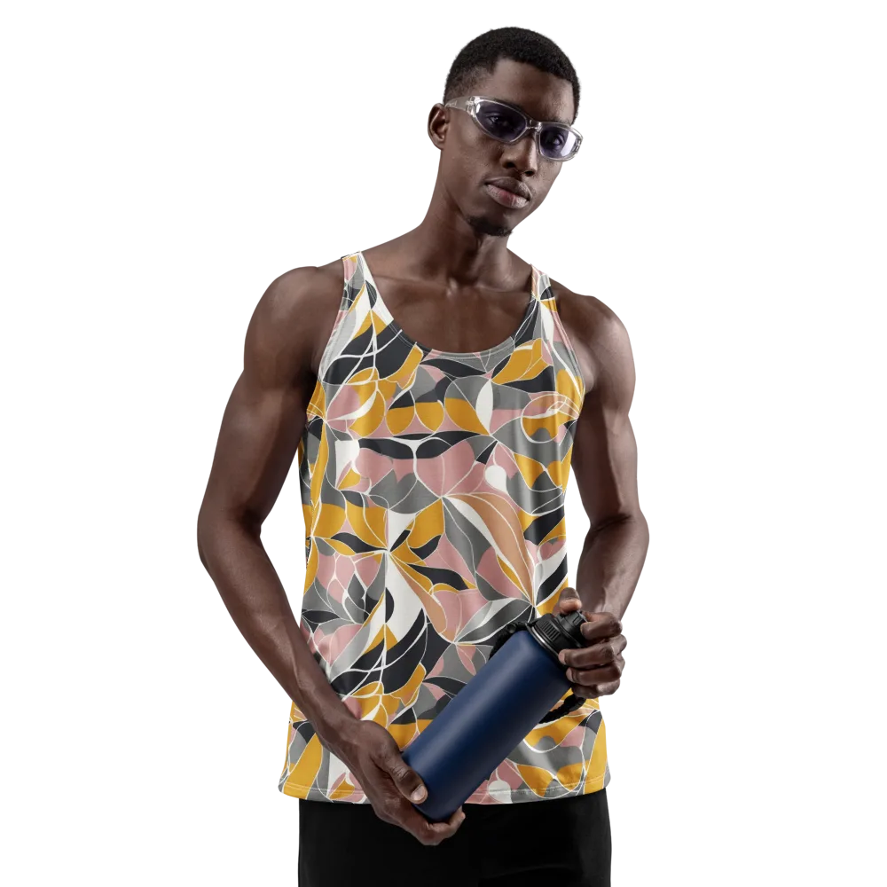Ochre Petal Circuit on Men's Tank Top — Front