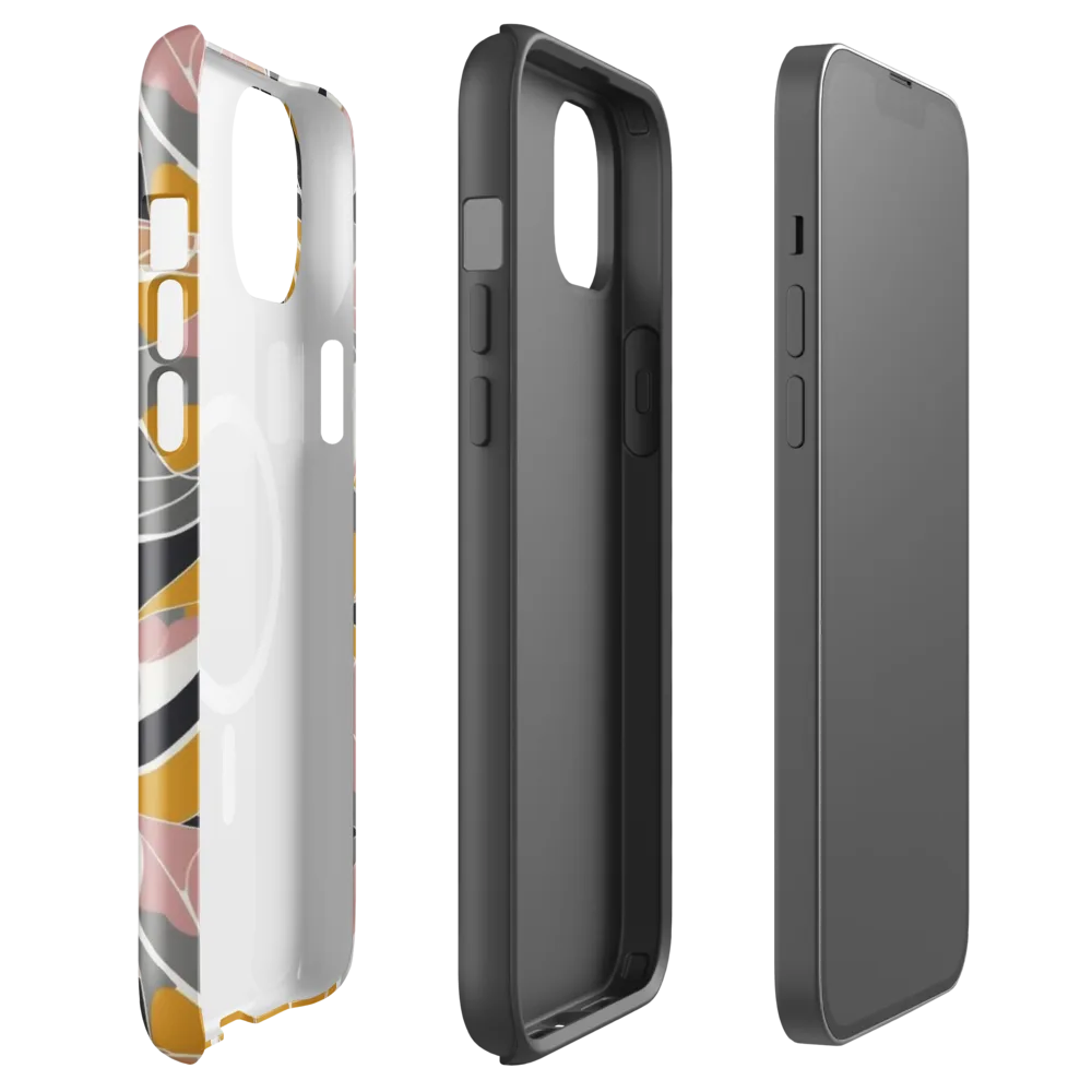 Ochre Petal Circuit on MagSafe Tough Case for iPhone® — Front