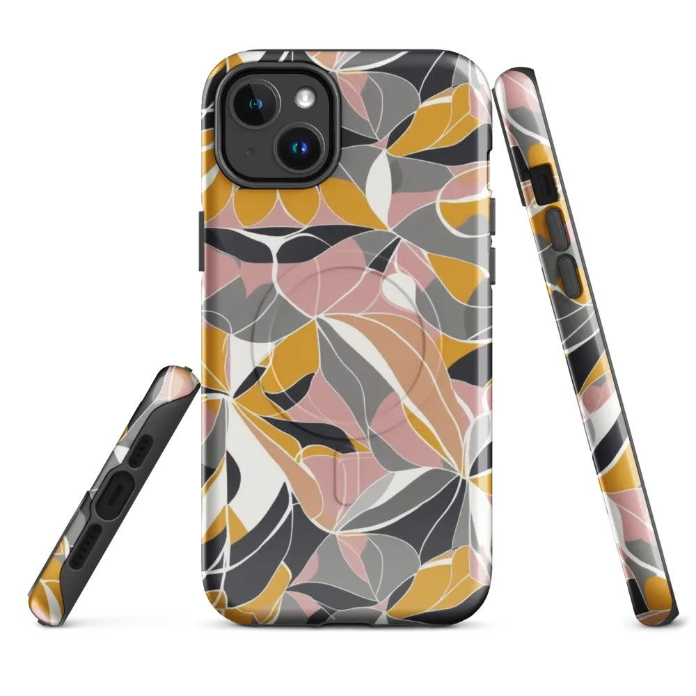 Ochre Petal Circuit on MagSafe Tough Case for iPhone® — Front