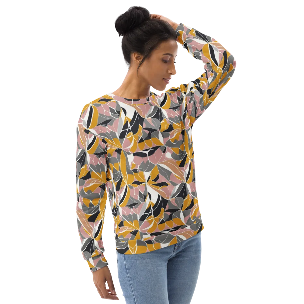 Ochre Petal Circuit on Sweatshirt — Right Front