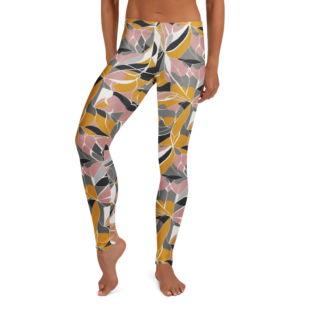 Ochre Petal Circuit on Leggings — Front