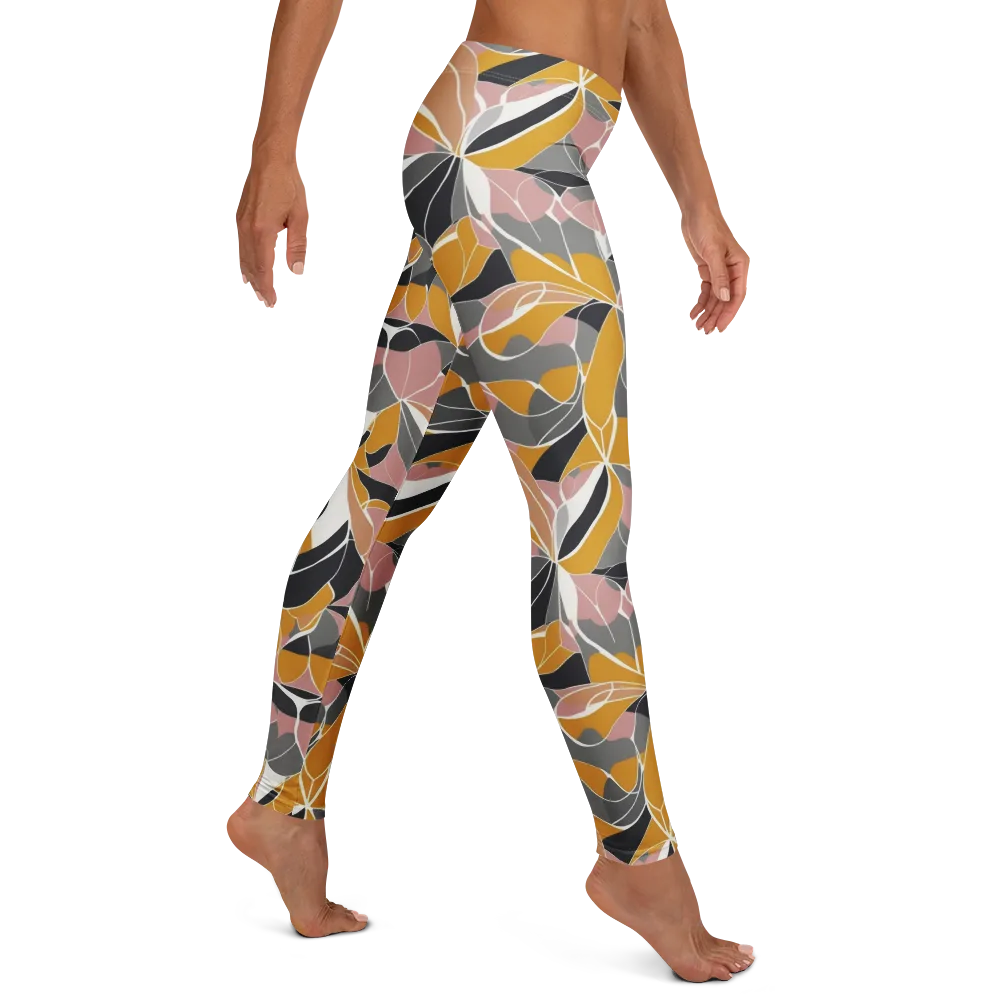 Ochre Petal Circuit on Leggings — Right