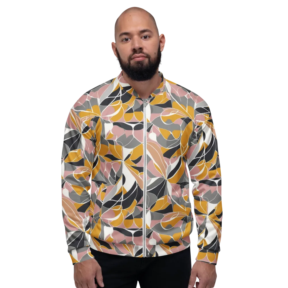Ochre Petal Circuit on Bomber Jacket — Front