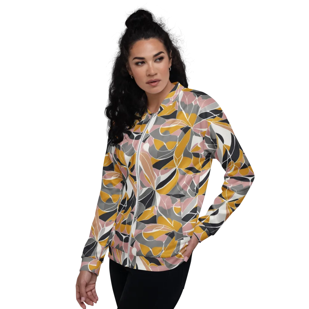 Ochre Petal Circuit on Bomber Jacket — Left