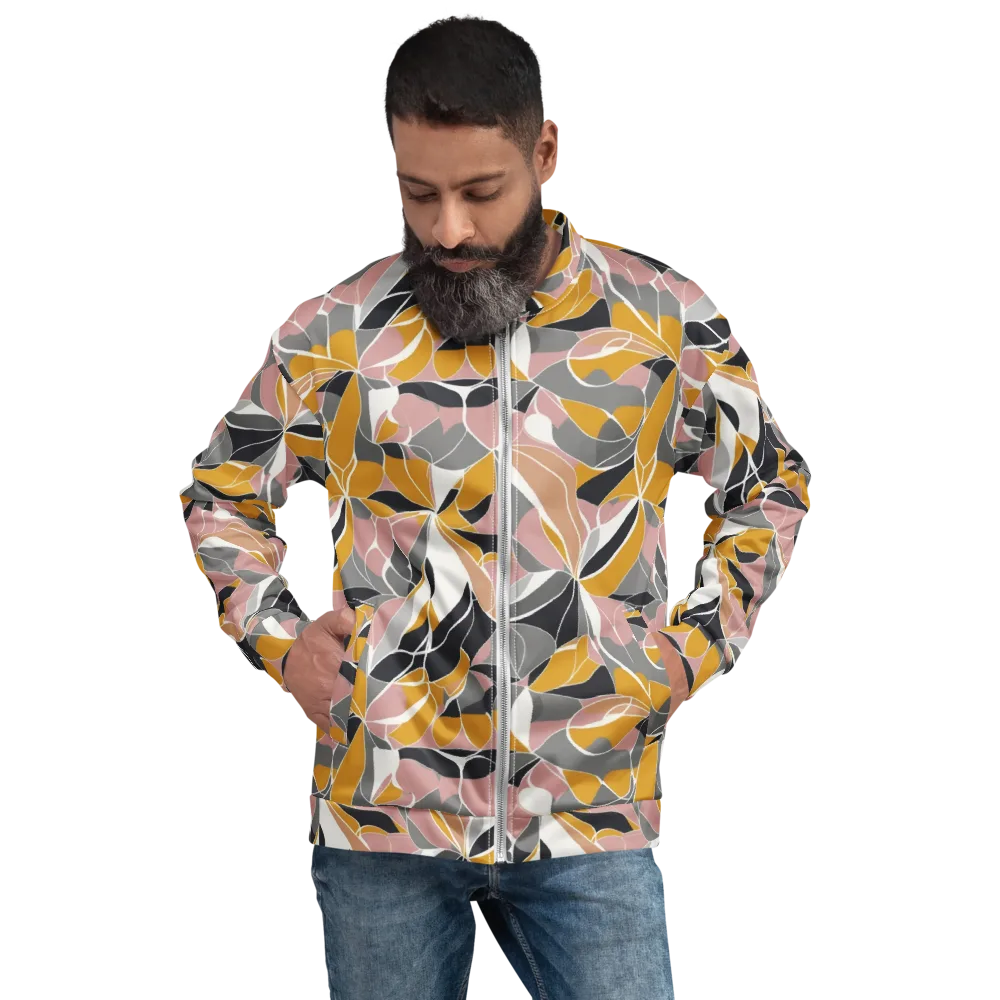 Ochre Petal Circuit on Bomber Jacket — Front