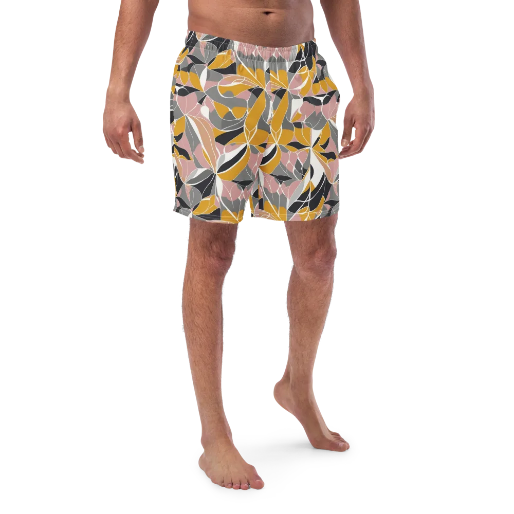 Ochre Petal Circuit on Swim Trunks — Front