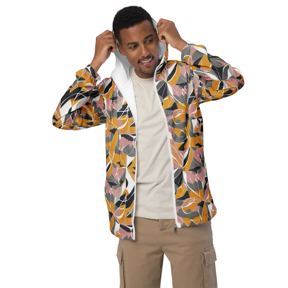 Ochre Petal Circuit on Men's Windbreaker — Front