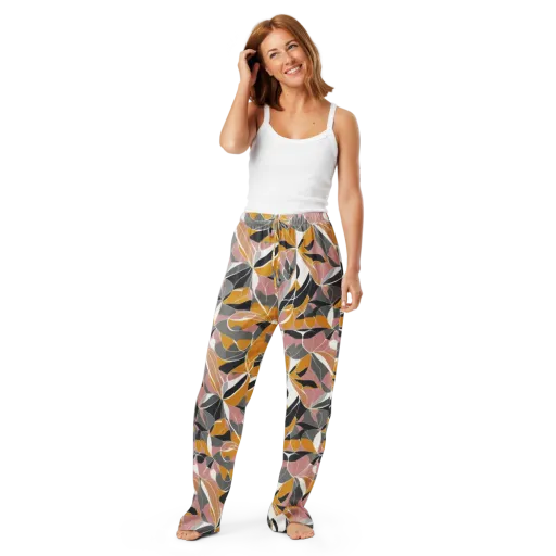 Ochre Petal Circuit on a Women's Pajama Pants