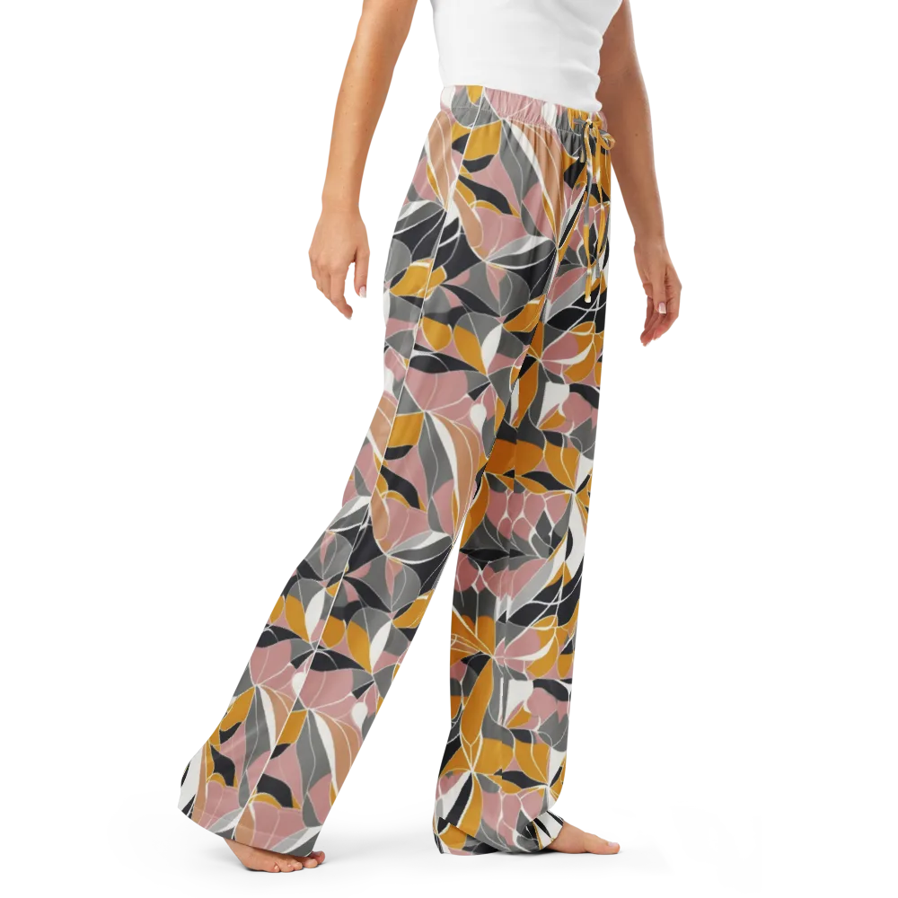 Ochre Petal Circuit on Women's Pajama Pants — Right Front