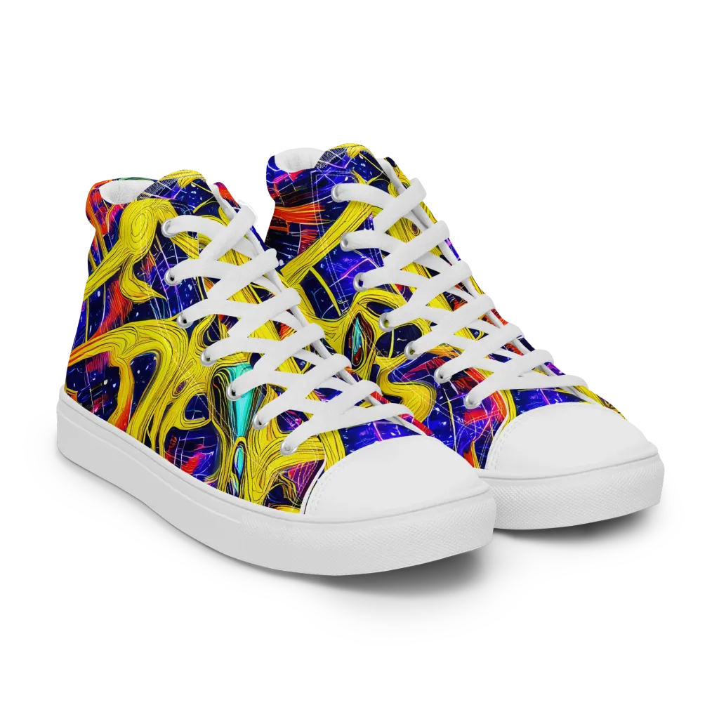 Carlo Galli Bibiena on Men's High Top Canvas Shoes — Right Front