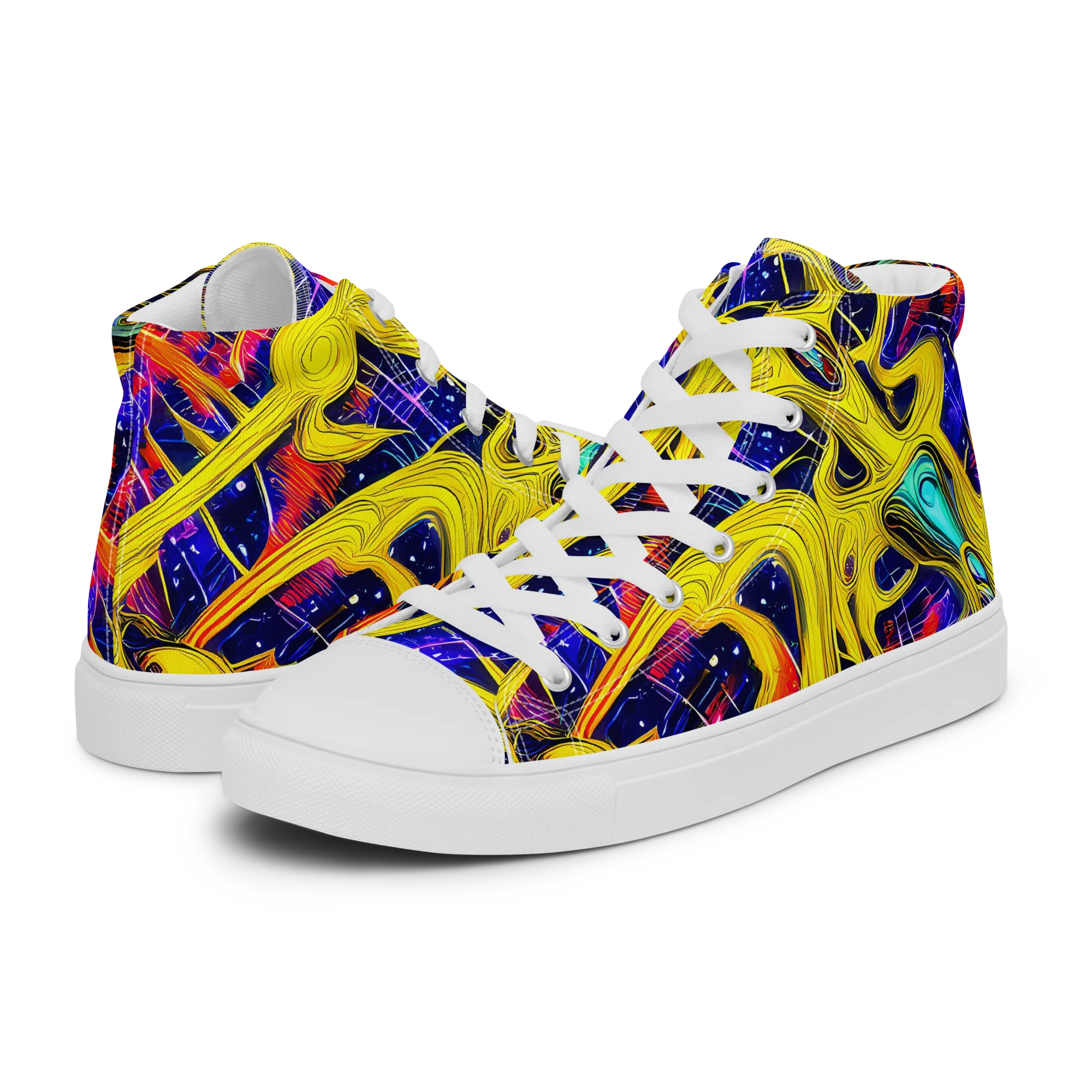 Carlo Galli Bibiena on Men's High Top Canvas Shoes — Left