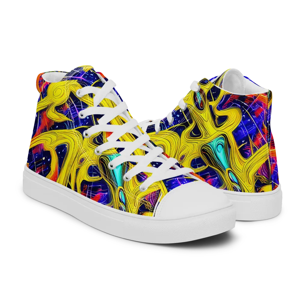 Carlo Galli Bibiena on Men's High Top Canvas Shoes — Right