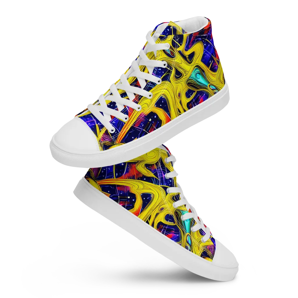 Carlo Galli Bibiena on Men's High Top Canvas Shoes — Front