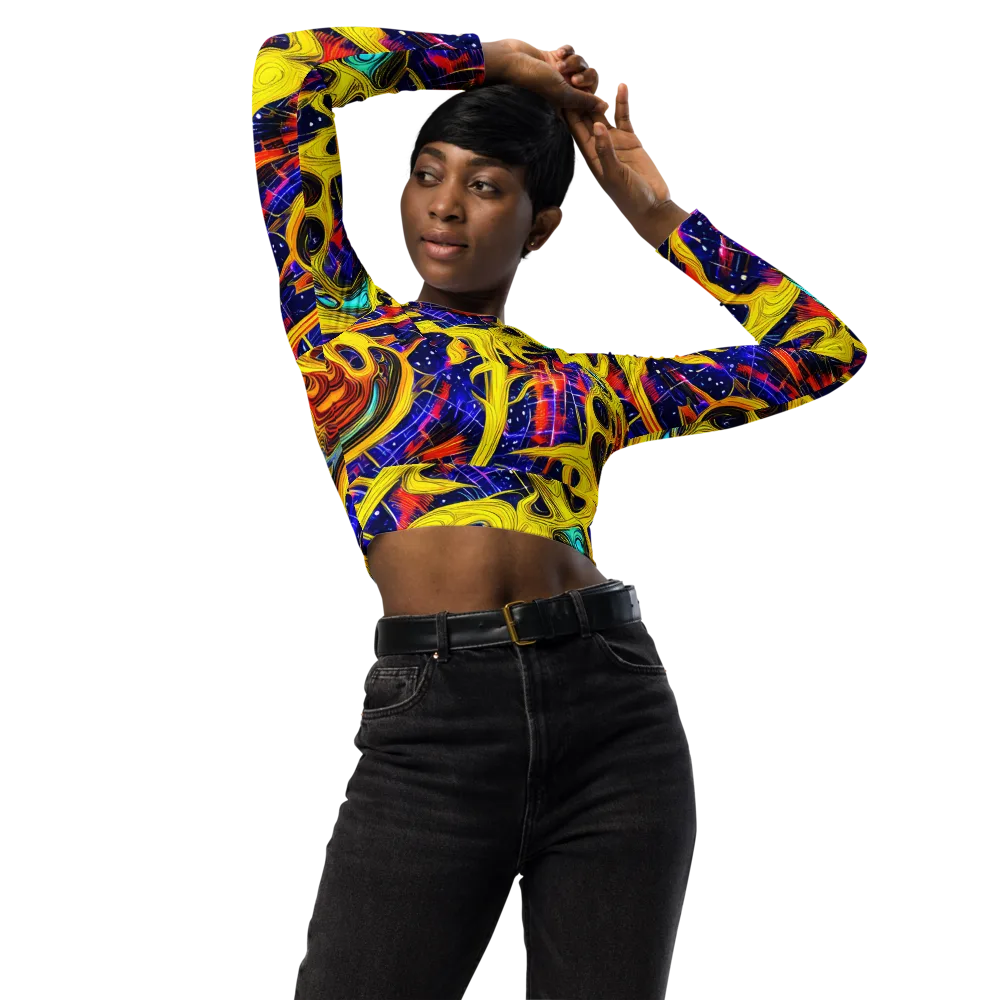 Carlo Galli Bibiena on Long Sleeve Crop Top — Front