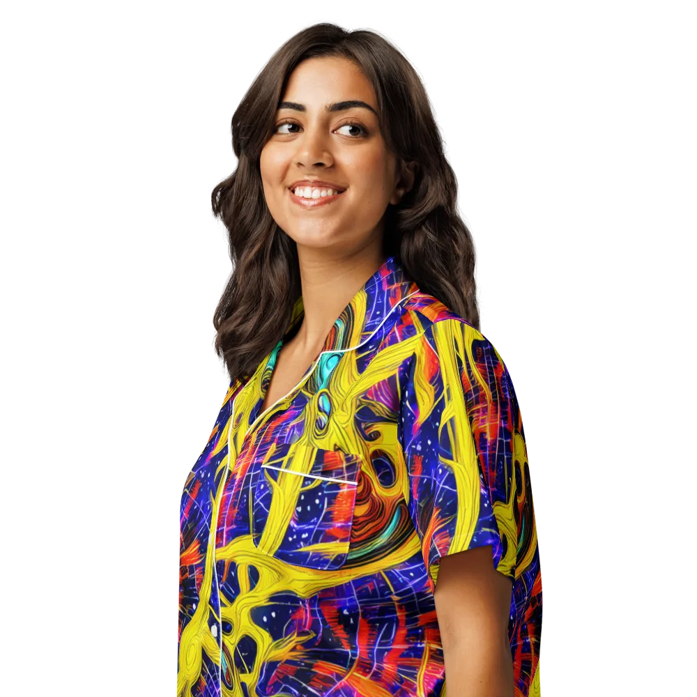 Carlo Galli Bibiena on Women's Short Sleeve Pajama Top — Left Front