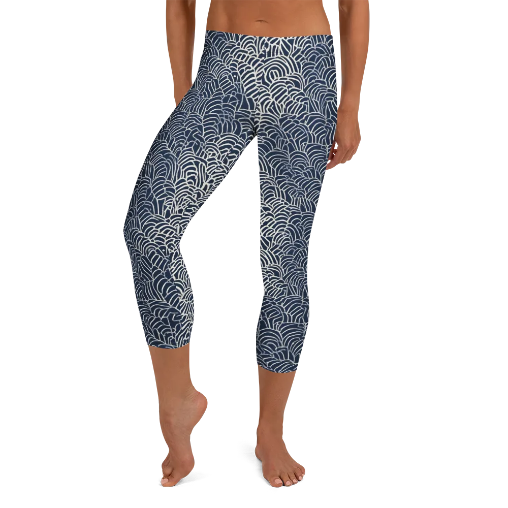 Indigo Fanwork on Capri Leggings — Front