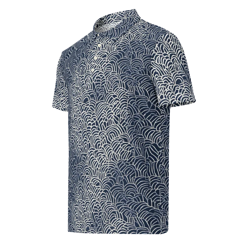 Indigo Fanwork on Men's Slim Fit Polo Shirt — Left Front
