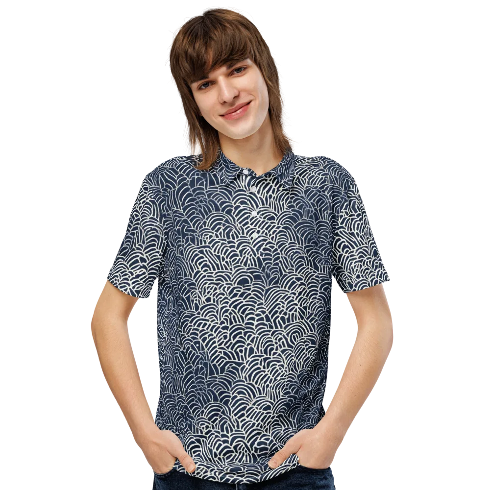 Indigo Fanwork on Men's Slim Fit Polo Shirt — Front