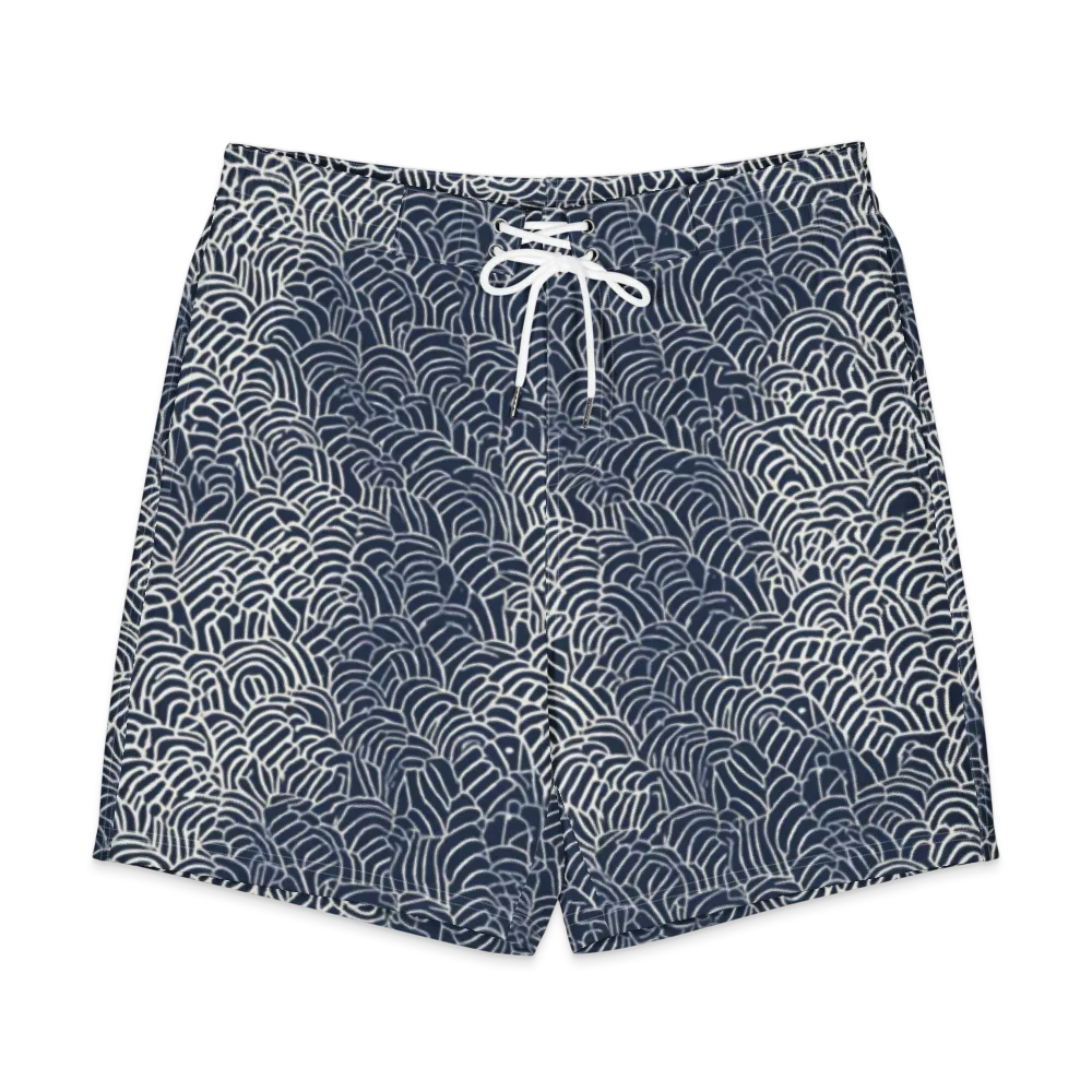 Indigo Fanwork on Men's Board Shorts — Front
