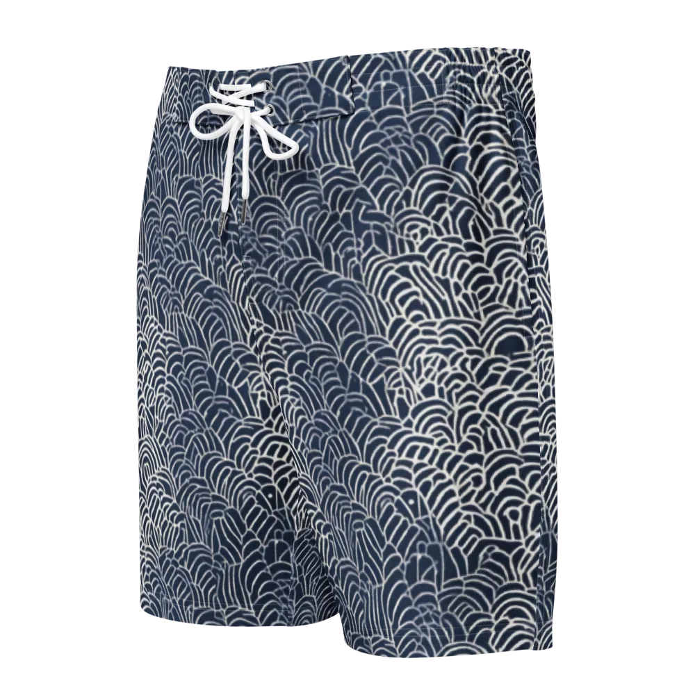 Indigo Fanwork on Men's Board Shorts — Front