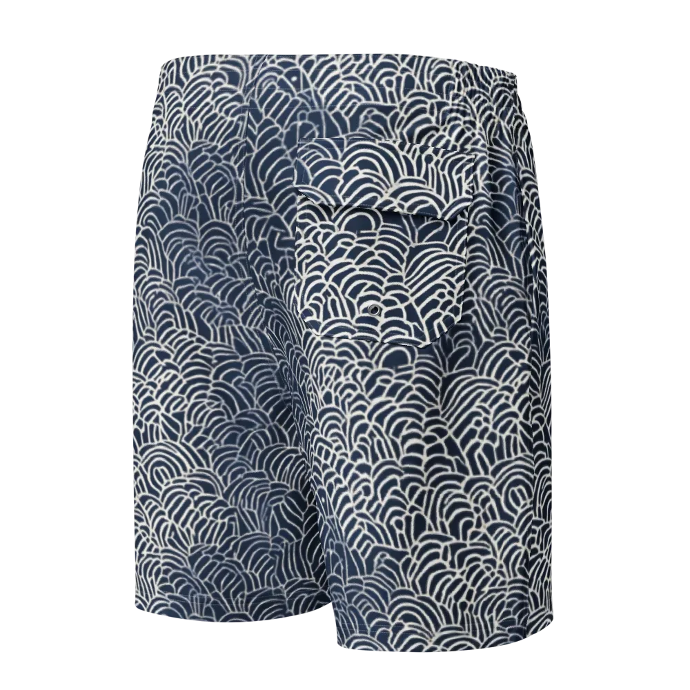 Indigo Fanwork on Men's Board Shorts — Back