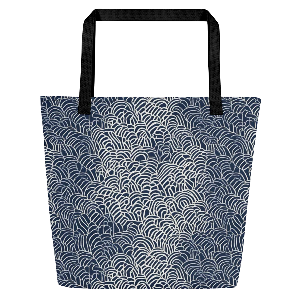 Indigo Fanwork on Large Tote Bag W/ Pocket — Front