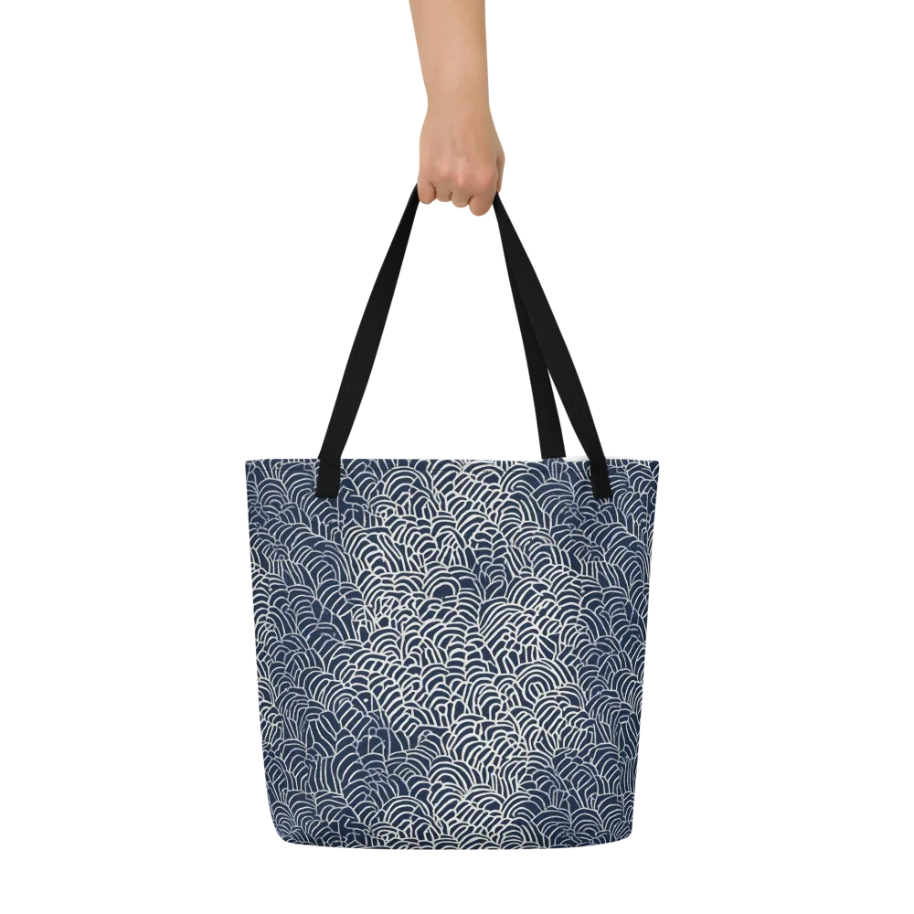 Indigo Fanwork on Large Tote Bag W/ Pocket — Front