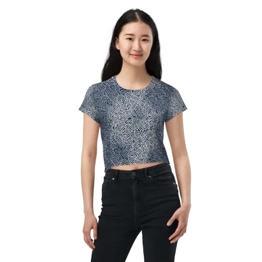 Indigo Fanwork on a Crop Tee