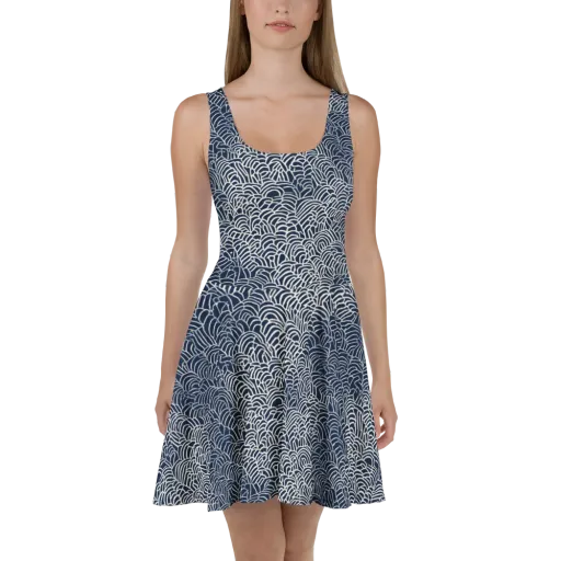 Indigo Fanwork on a Skater Dress
